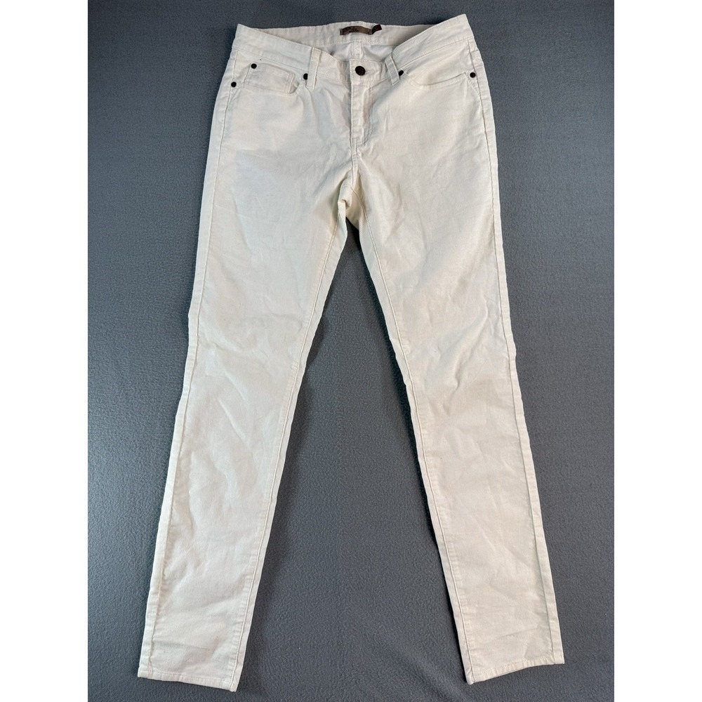 PrAna Pants Womens 8 White Corduroy Skinny Jegging Organic Cotton W4TRIP315